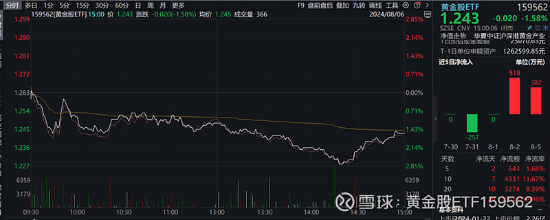 金价再创纪录，行业最大黄金股ETF（517520）盘中大幅走强，领涨市场！